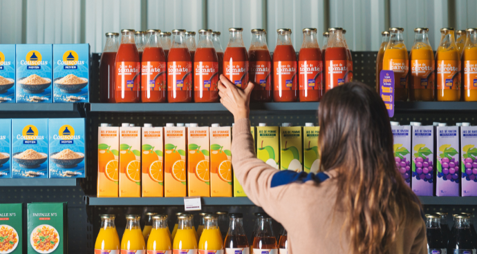 Achat de soupe en bouteille en verre réemployable