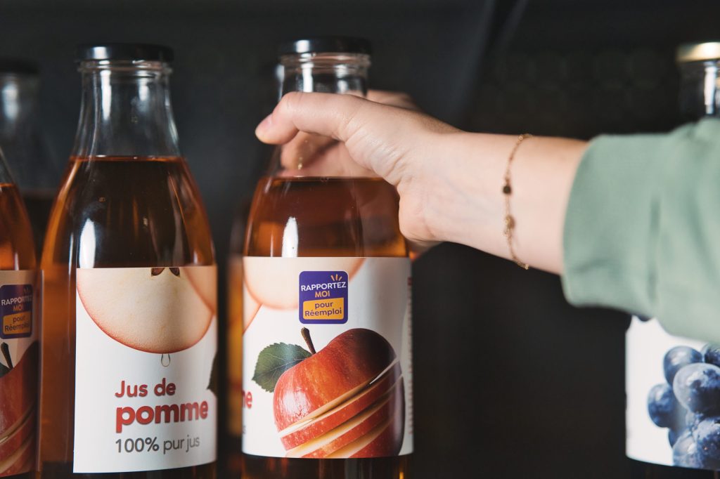 Bouteille en verre rÃ©employable