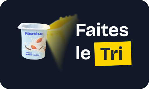 pot en plastique dans poubelle de tri et faites le tri